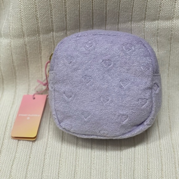 NWT Stoney Clover Lane xTarget Limited Edition Purple Terry Cloth Pouch w/hearts - Picture 8 of 14